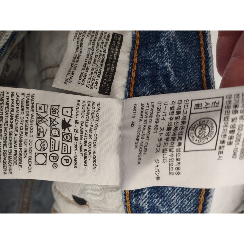Levis Shorts Premium Denim 28 Blue Jean Cutoffs  Fray High Rise - Picture 9 of 9
